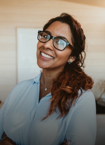 Woman sharing smile