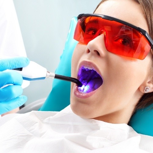Child receiving dental care