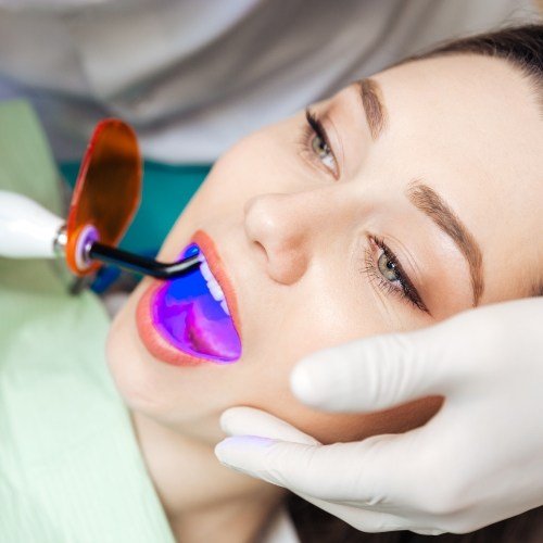 Patient receiving dental treatment