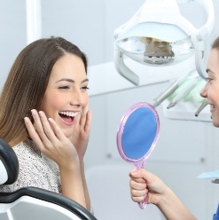 Woman excited about her new smile